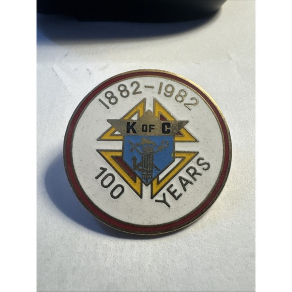 Other - Vintage Round K of C Lapel Hat  Pin 100 Years 1882-1982 Centennial Rare Piece